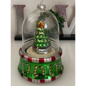 Mr Christmas Glass Globe Musical Rotating Tree Wind Up Ornament O Christmas Tree